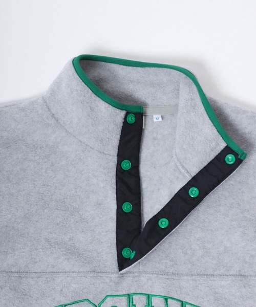 DISCUS（ディスカス）の「DISCUS/ディスカス オーバーサイズ フリーススウェット ワンポイントロゴ刺繍 ハーフジップ スナップボタン アノラック トップス レディース メンズ（スウェット・レディース・ベージュ系その他/レッド/オートミール/ブルー/オフホワイト/グレイッシュブルー/ブラック/ブラック系その他・XL/M/L）」の16枚目の写真