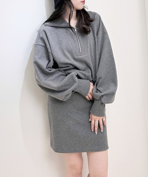 INGNI(イング)の「ハーフZIPチュニックワンピース(ワンピース・レディース・ブラック/グレー/アイボリー/チャコールグレー・M)」の7枚目の写真