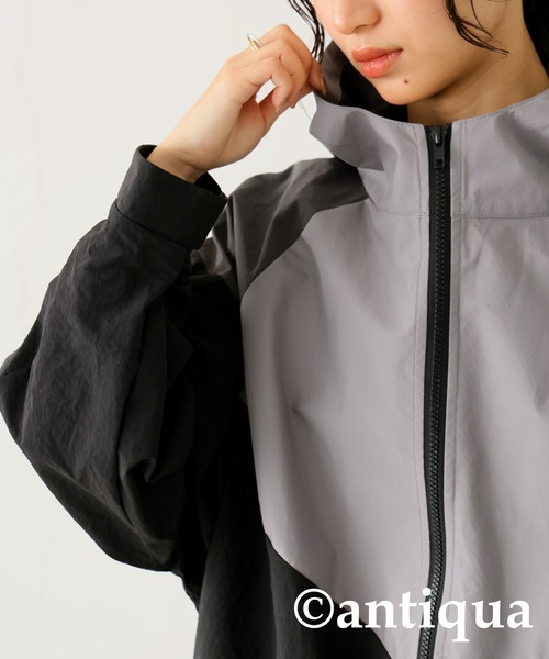 antiqua（アンティカ）の「撥水配色ジップフーディー（パーカー・レディース・カーキ/ブラック・FREE）」の18枚目の写真