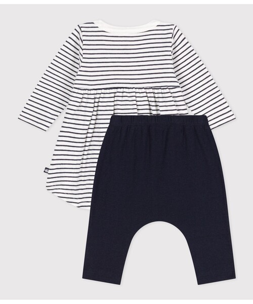 PETIT BATEAU(プチバトー)の「チュビックワンピース(ワンピース・キッズ・ホワイト×ネイビー・12MONTH/6MONTH/18MONTH)」の3枚目の写真