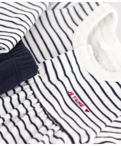 PETIT BATEAU(プチバトー)の「チュビックワンピース(ワンピース・キッズ・ホワイト×ネイビー・12MONTH/6MONTH/18MONTH)」の4枚目の写真