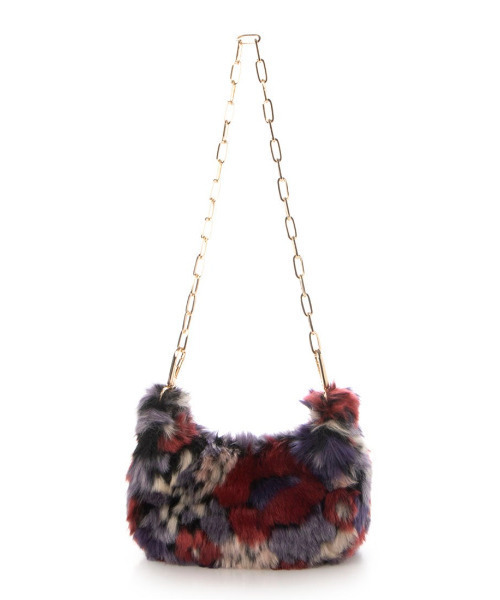 cache cache(カシュ カシュ)の「カシュカシュ cachecache / 花柄エコファーチェーンショルダー(ショルダーバッグ・レディース・オレンジ/ピンク/イエロー/ワインレッド・FREE)」の4枚目の写真