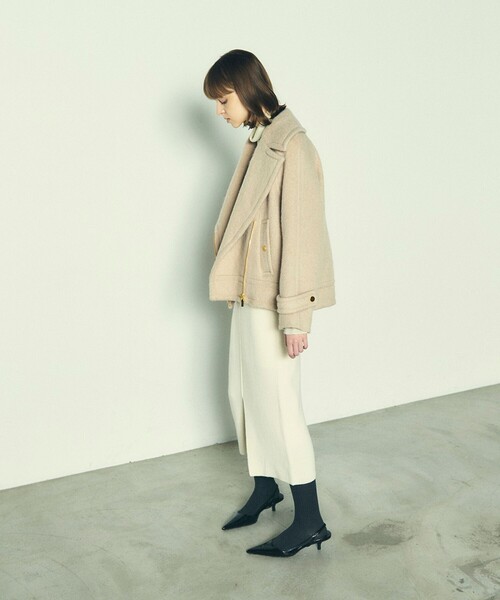 GRACE CONTINENTAL（グレースコンチネンタル）の「メリノウールニットスカート（スカート・レディース・ブラック/ホワイト/レッド・38/36）」の7枚目の写真