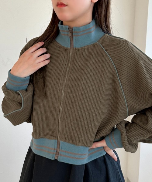 apres jour mignon(アプレジュールミニョン)の「ワッフルトラックジャケット【ZOZOTOWN限定アイテム】(ジャージ・レディース・アイボリー/ブラウン系その他/ネイビー・X-LARGE/フリー)」の11枚目の写真