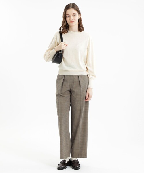 MACKINTOSH PHILOSOPHY（ﾏｯｷﾝﾄｯｼｭ ﾌｨﾛｿﾌｨｰ）の「ボリュームスリーブニットプルオーバー（ニット/セーター・レディース・ブルー/ホワイト系その他/ブラウン・38）」の4枚目の写真