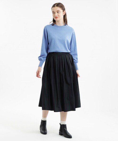 MACKINTOSH PHILOSOPHY（ﾏｯｷﾝﾄｯｼｭ ﾌｨﾛｿﾌｨｰ）の「ボリュームスリーブニットプルオーバー（ニット/セーター・レディース・ブルー/ホワイト系その他/ブラウン・38）」の5枚目の写真