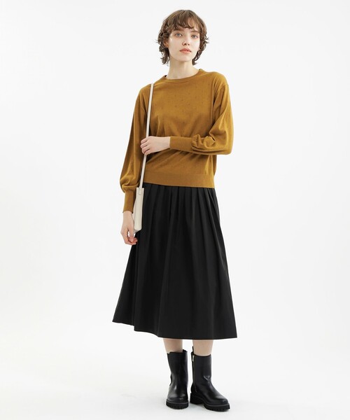 MACKINTOSH PHILOSOPHY（ﾏｯｷﾝﾄｯｼｭ ﾌｨﾛｿﾌｨｰ）の「ボリュームスリーブニットプルオーバー（ニット/セーター・レディース・ブルー/ホワイト系その他/ブラウン・38）」の6枚目の写真