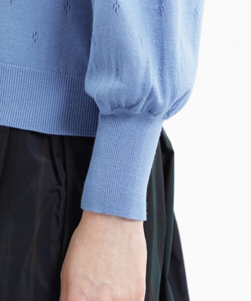 MACKINTOSH PHILOSOPHY（ﾏｯｷﾝﾄｯｼｭ ﾌｨﾛｿﾌｨｰ）の「ボリュームスリーブニットプルオーバー（ニット/セーター・レディース・ブルー/ホワイト系その他/ブラウン・38）」の10枚目の写真