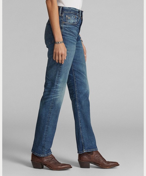 RRL（ダブル アール エル）の「ストレート レッグ フィット トンプソン ジーンズ（デニムパンツ・レディース・ブルー・25/26/27/28/29/24）」の4枚目の写真