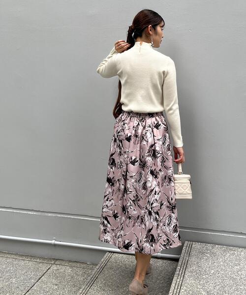 couture brooch（クチュールブローチ）の「◆【吸湿発熱／サステナブル機能糸使用】フェイクパールリブニット（ニット/セーター・レディース・オフホワイト/ピンク系/ブラック/レッド系1/ライトグレー/ピンク・42/38/36）」の15枚目の写真