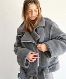 【お値下げしました】スドーク　boa riders jacket / black soduk（スドーク）の「boa riders jacket（ライダースジャケット