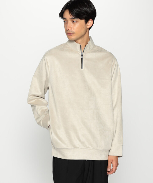 COMME CA ISM（コムサイズム）の「フェイクスエード ハーフジップ プルオーバー（スウェット・メンズ・ブルー/ブラック/グレー・M/L）」の2枚目の写真