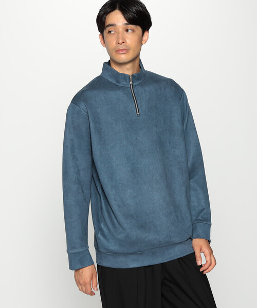 COMME CA ISM（コムサイズム）の「フェイクスエード ハーフジップ プルオーバー（スウェット・メンズ・ブルー/ブラック/グレー・M/L）」の13枚目の写真