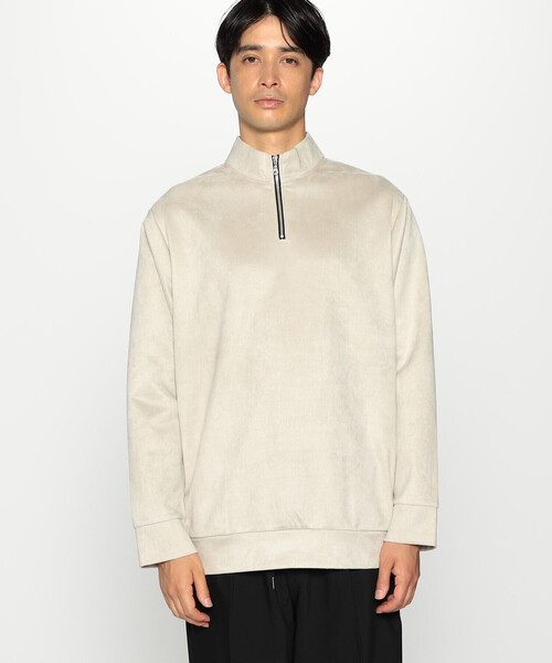 COMME CA ISM（コムサイズム）の「フェイクスエード ハーフジップ プルオーバー（スウェット・メンズ・ブルー/ブラック/グレー・M/L）」の12枚目の写真
