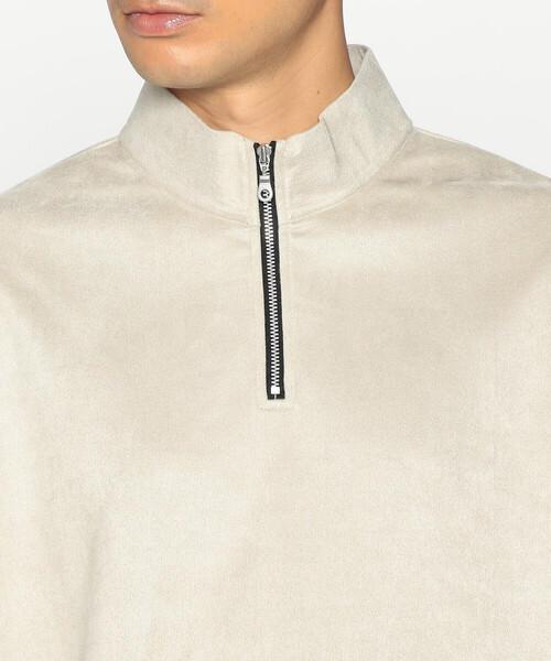 COMME CA ISM（コムサイズム）の「フェイクスエード ハーフジップ プルオーバー（スウェット・メンズ・ブルー/ブラック/グレー・M/L）」の9枚目の写真