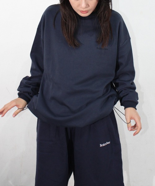 BROKEN BASE(ブロークンベース)の「オーバーサイズ裾ドローコードロンT(Tシャツ/カットソー・メンズ・ネイビー/ブラック/グリーン/ブラウン・MEDIUM/LARGE)」の21枚目の写真