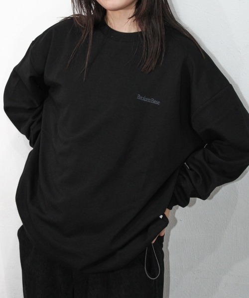 BROKEN BASE(ブロークンベース)の「オーバーサイズ裾ドローコードロンT(Tシャツ/カットソー・メンズ・ネイビー/ブラック/グリーン/ブラウン・MEDIUM/LARGE)」の7枚目の写真