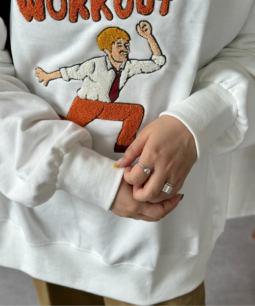 CPCM（シーピーシーエム）の「ワークアウトおじさん刺繍スウェット（スウェット・レディース・キナリ/オフホワイト/ブラック・FREE）」の12枚目の写真