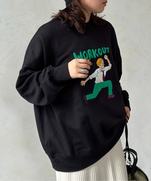 CPCM（シーピーシーエム）の「ワークアウトおじさん刺繍スウェット（スウェット・レディース・キナリ/オフホワイト/ブラック・FREE）」の21枚目の写真