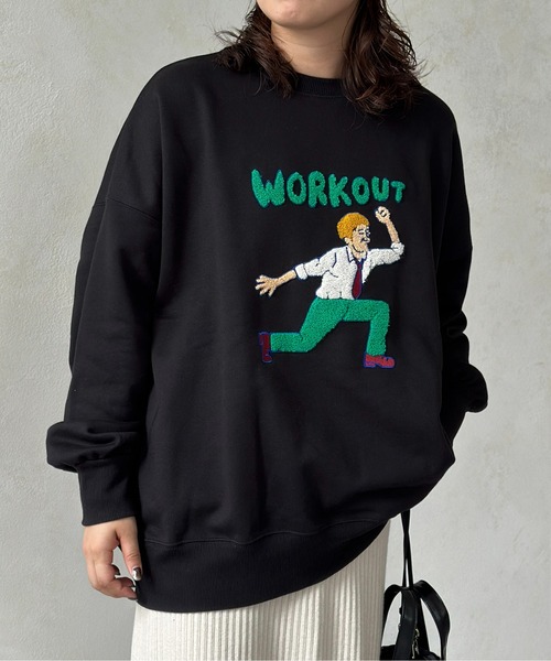 CPCM（シーピーシーエム）の「ワークアウトおじさん刺繍スウェット（スウェット・レディース・キナリ/オフホワイト/ブラック・FREE）」の22枚目の写真