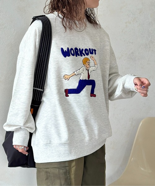 CPCM（シーピーシーエム）の「ワークアウトおじさん刺繍スウェット（スウェット・レディース・キナリ/オフホワイト/ブラック・FREE）」の15枚目の写真