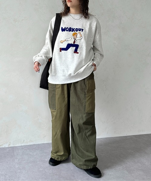 CPCM（シーピーシーエム）の「ワークアウトおじさん刺繍スウェット（スウェット・レディース・キナリ/オフホワイト/ブラック・FREE）」の18枚目の写真