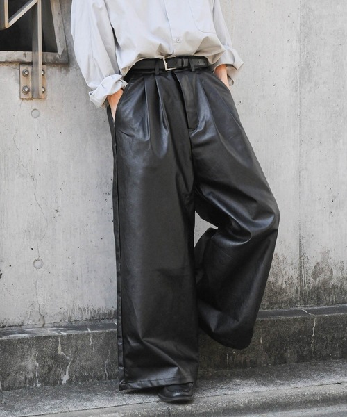 50s～ ウールギャバ 2タック ワイド スラックス 袴パンツ 946e2705244165afdc716199b2e65a