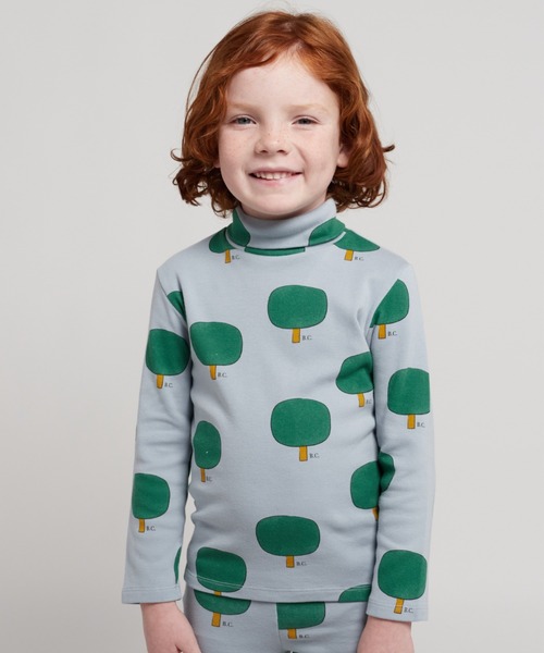 Green Tree all over turtle neck T-shirt