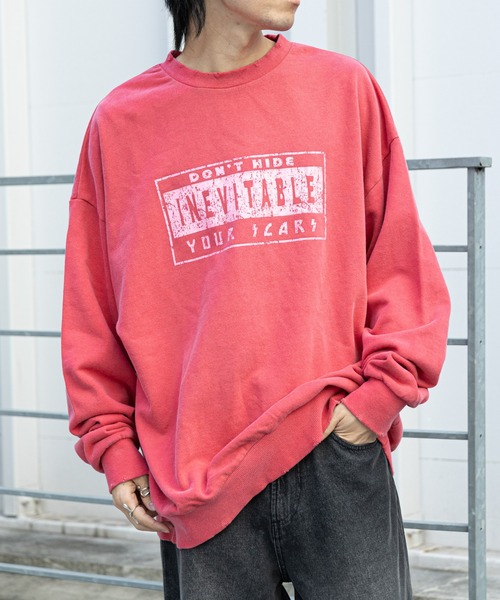 COLONY 2139（コロニートゥーワンスリーナイン）の「ピグメントダメージ裏毛クルー（BOX）（スウェット・メンズ・レッド/アイボリー/ブラック・LARGE/MEDIUM）」の17枚目の写真