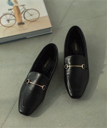 OPAQUE.CLIP | 【低反発クッション/1.2cmヒール】ビット付きフェイクファーローファー(パンプス)