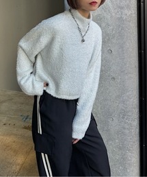 PAGEBOY | ラメフェザーショートプルオーバー(ニット/セーター)