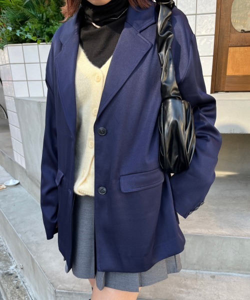 nemne store（ネンネストア）の「【低身長サイズあり/set up可能】テーラードジャケット（テーラードジャケット・レディース・ネイビー/ブラウン・SMALL/MEDIUM）」の11枚目の写真