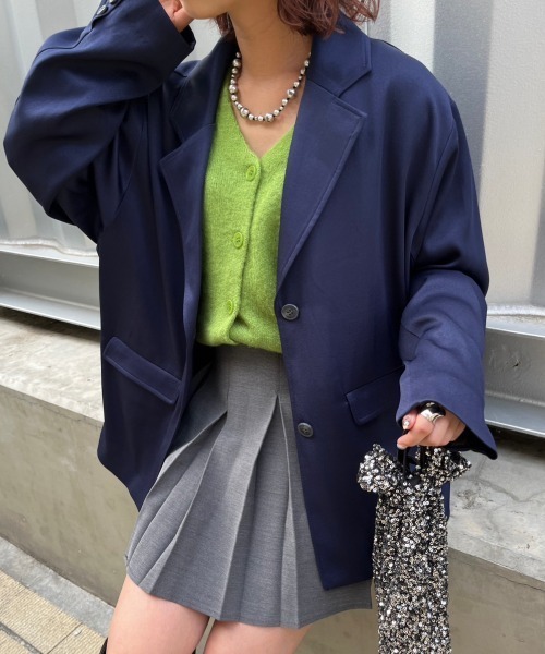 nemne store（ネンネストア）の「【低身長サイズあり/set up可能】テーラードジャケット（テーラードジャケット・レディース・ネイビー/ブラウン・SMALL/MEDIUM）」の14枚目の写真