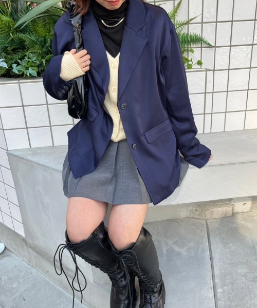 nemne store（ネンネストア）の「【低身長サイズあり/set up可能】テーラードジャケット（テーラードジャケット・レディース・ネイビー/ブラウン・SMALL/MEDIUM）」の15枚目の写真