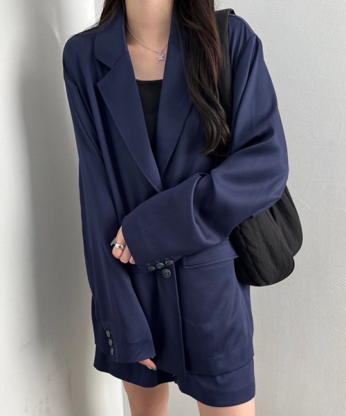 nemne store（ネンネストア）の「【低身長サイズあり/set up可能】テーラードジャケット（テーラードジャケット・レディース・ネイビー/ブラウン・SMALL/MEDIUM）」の17枚目の写真