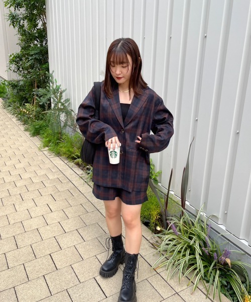 nemne store（ネンネストア）の「【低身長サイズあり/set up可能】テーラードジャケット（テーラードジャケット・レディース・ネイビー/ブラウン・SMALL/MEDIUM）」の7枚目の写真