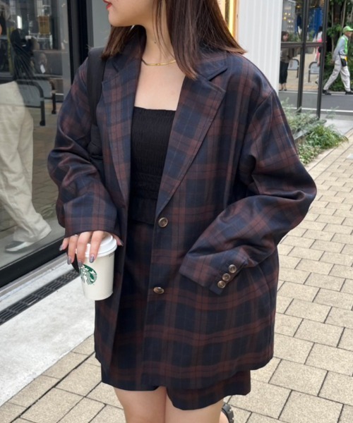 nemne store（ネンネストア）の「【低身長サイズあり/set up可能】テーラードジャケット（テーラードジャケット・レディース・ネイビー/ブラウン・SMALL/MEDIUM）」の4枚目の写真