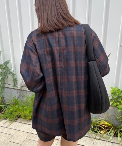 nemne store（ネンネストア）の「【低身長サイズあり/set up可能】テーラードジャケット（テーラードジャケット・レディース・ネイビー/ブラウン・SMALL/MEDIUM）」の6枚目の写真