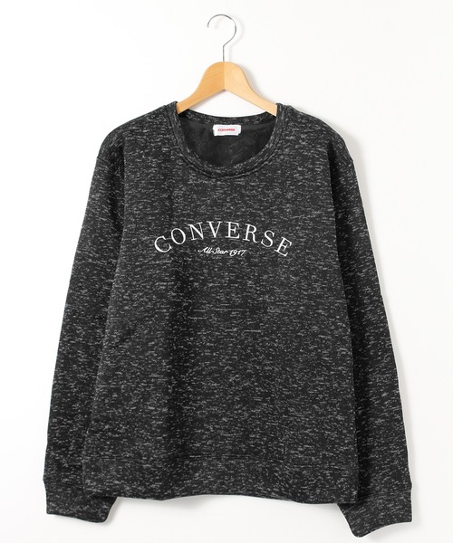 CONVERSE(コンバース)の「【CONVERSE/コンバース】ニットフリースクルーネックプルオーバー(スウェット・メンズ・ブラック/ホワイト系/ネイビー/杢グレー/グレイッシュベージュ/ブルーグリーン・L/LL/M)」の1枚目の写真