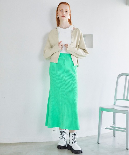 ELLEgirl（エルガール）の「ドルマンスウェットライクニットカーディガン【ELLEgirl/エル ガール】（カーディガン/ボレロ・レディース・チャコールグレー/ターコイズブルー/ブラック/ライトベージュ・FREE）」の11枚目の写真