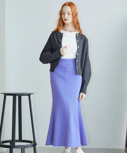 ELLEgirl（エルガール）の「ドルマンスウェットライクニットカーディガン【ELLEgirl/エル ガール】（カーディガン/ボレロ・レディース・チャコールグレー/ターコイズブルー/ブラック/ライトベージュ・FREE）」の18枚目の写真