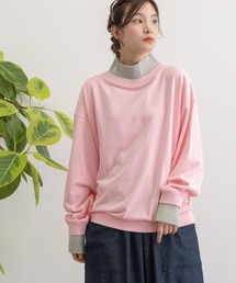 ハイネックニット裏毛プルオーバー