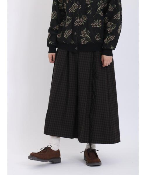 Samansa Mos2(サマンサ モスモス)の「【帯電防止】フリンジプリーツスカート(スカート・レディース・パープル/チャコールグレー/レッド/グリーン・F)」の2枚目の写真