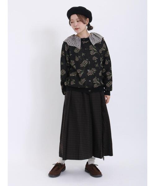 Samansa Mos2(サマンサ モスモス)の「【帯電防止】フリンジプリーツスカート(スカート・レディース・パープル/チャコールグレー/レッド/グリーン・F)」の7枚目の写真