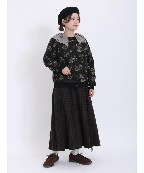 Samansa Mos2(サマンサ モスモス)の「【帯電防止】フリンジプリーツスカート(スカート・レディース・パープル/チャコールグレー/レッド/グリーン・F)」の16枚目の写真