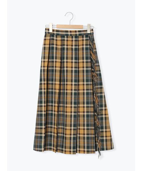 Samansa Mos2(サマンサ モスモス)の「【帯電防止】フリンジプリーツスカート(スカート・レディース・パープル/チャコールグレー/レッド/グリーン・F)」の11枚目の写真