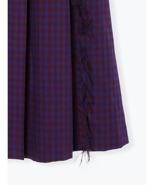 Samansa Mos2(サマンサ モスモス)の「【帯電防止】フリンジプリーツスカート(スカート・レディース・パープル/チャコールグレー/レッド/グリーン・F)」の8枚目の写真