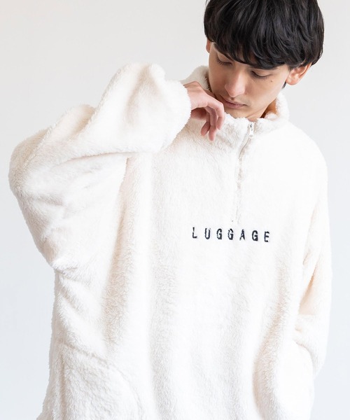 Rocky Monroe（ロッキーモンロー）の「オーバーサイズ ハーフジップダブルフェイスボアフリーストレーナー（スウェット・メンズ・グレー/グリーン/アイボリー/ブラック・M/L）」の8枚目の写真