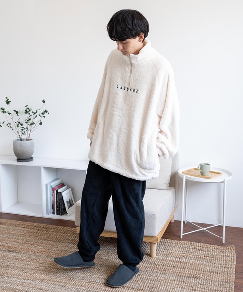 Rocky Monroe（ロッキーモンロー）の「オーバーサイズ ハーフジップダブルフェイスボアフリーストレーナー（スウェット・メンズ・グレー/グリーン/アイボリー/ブラック・M/L）」の7枚目の写真