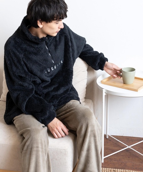 Rocky Monroe（ロッキーモンロー）の「オーバーサイズ ハーフジップダブルフェイスボアフリーストレーナー（スウェット・メンズ・グレー/グリーン/アイボリー/ブラック・M/L）」の12枚目の写真